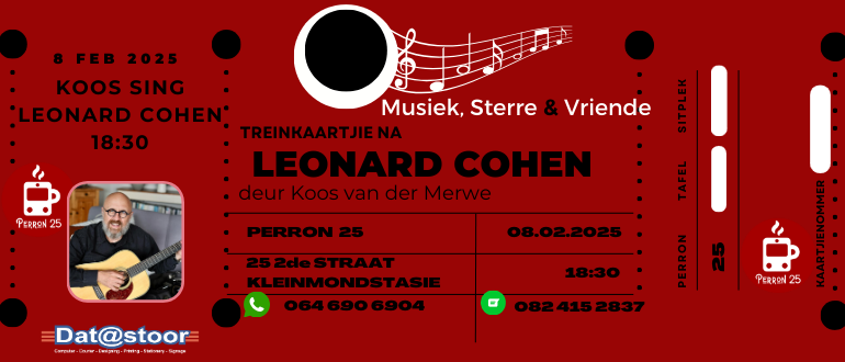 Koos sing Leonard Cohen in Afrikaans