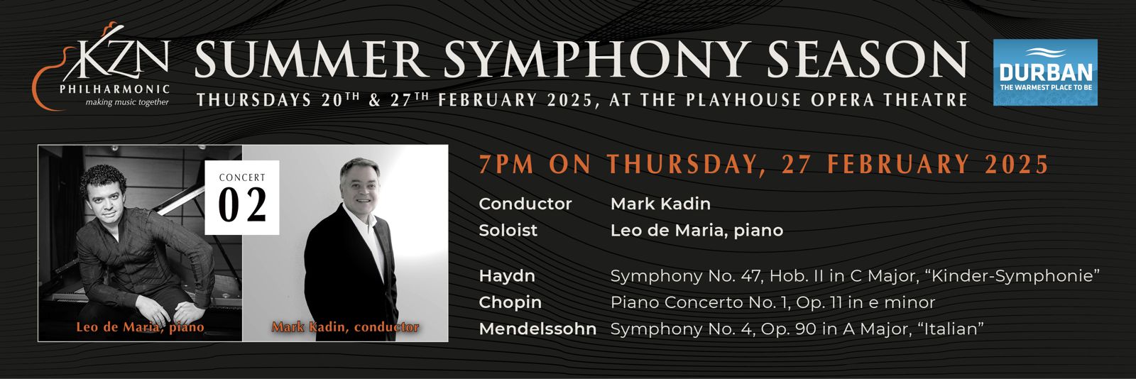KZN Philharmonic Orchestra 2025 SUMMER Symphony Season Concert 2