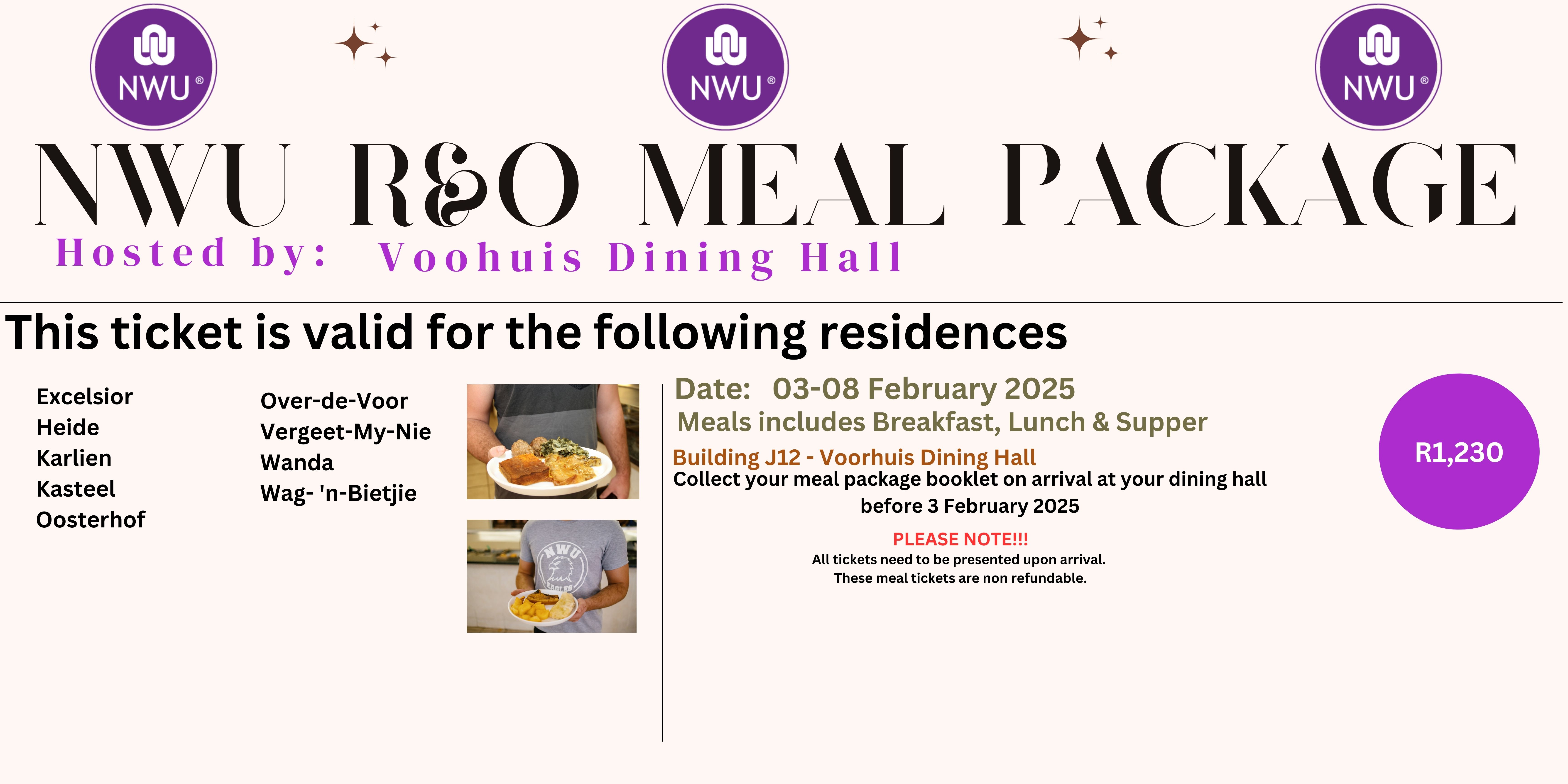NWU Potchefstroom - R&O Meal Package - Voorhuis