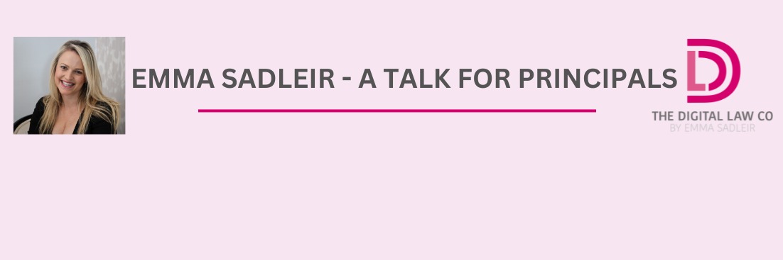 An update talk for School Principals by Emma Sadleir