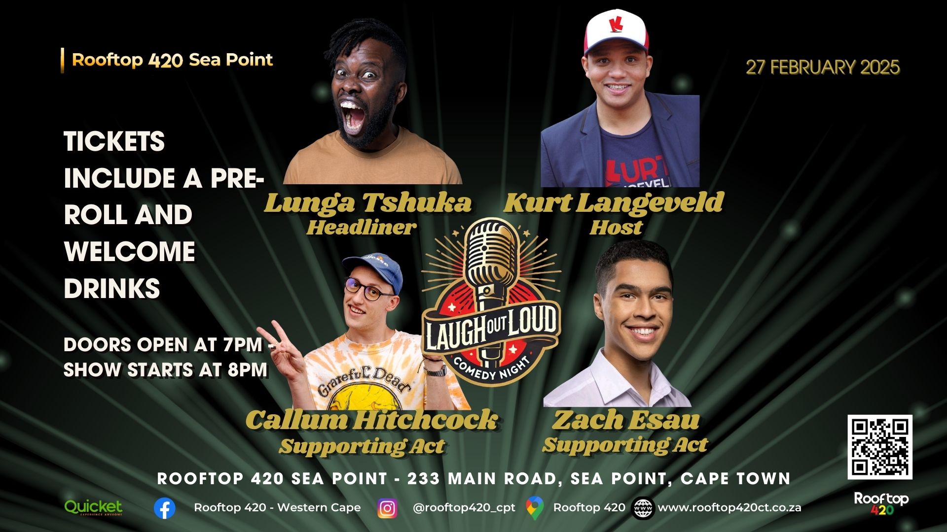 Comedy Show - Laugh out Loud at Rooftop420 Sea Point