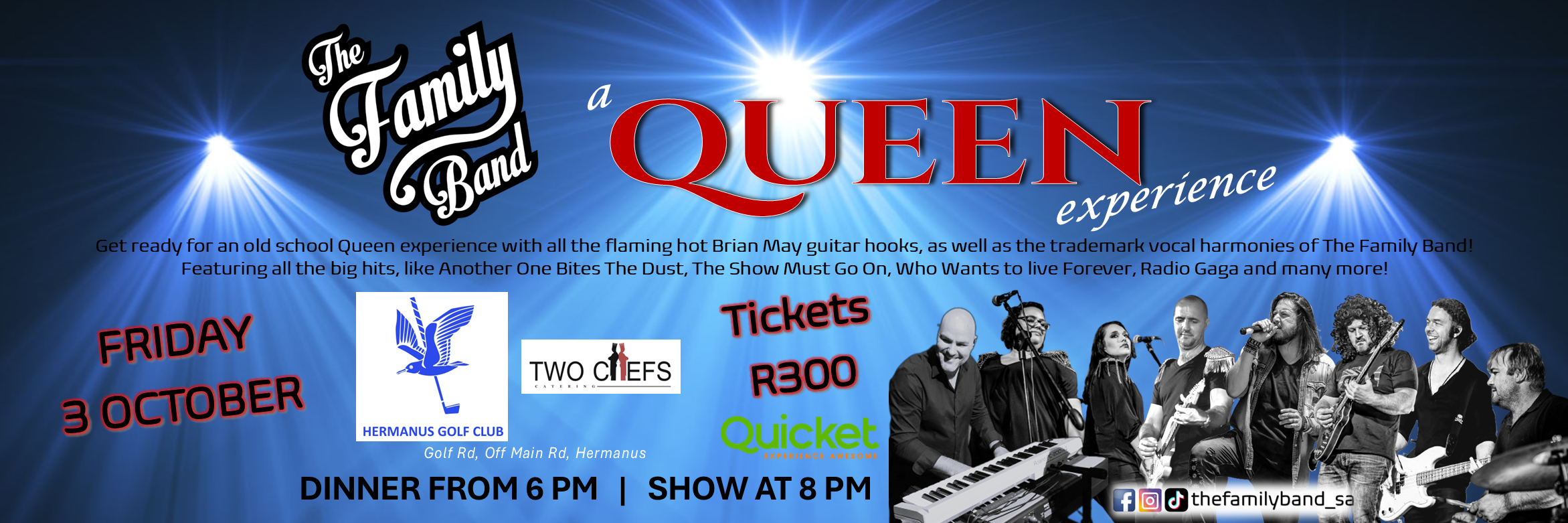 A Queen Experience with The Family Band ft. Mark Haze at Hermanus Golf Club