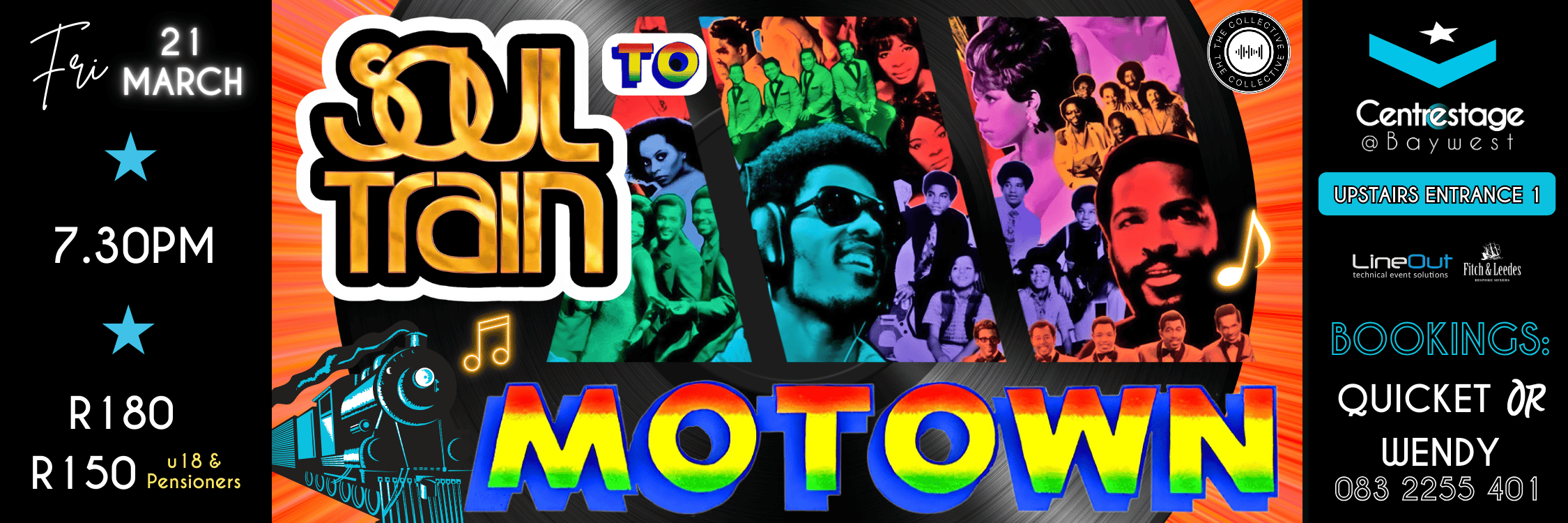 Soul Train To Motown at Centrestage@Baywest - Fri 21 March 19h30
