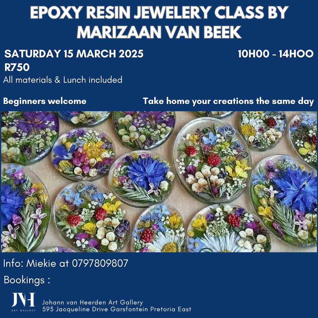 Epoxy Resin Jewellery Class by Marizaan van Beek