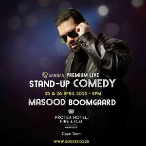 Masood Boomgaard LIVE in Cape Town at The Protea Hotel Fire & Ice! 25 & 26 April 2025