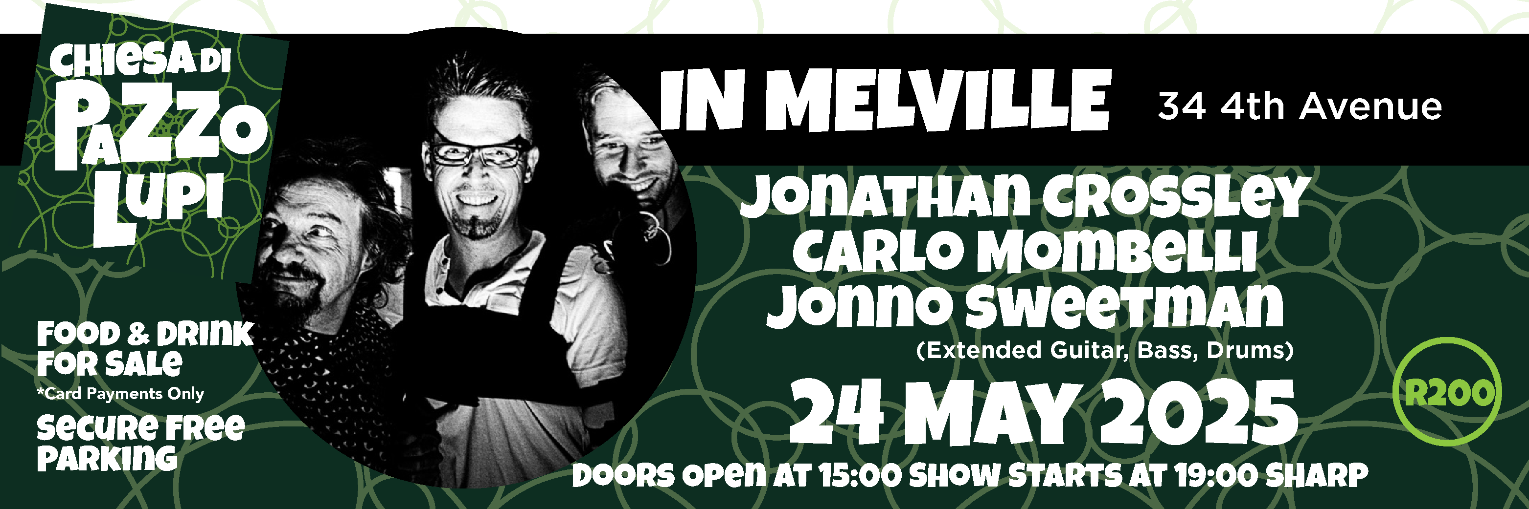 Jonathan Crossley, Carlo Mombelli, Jonno Sweetman