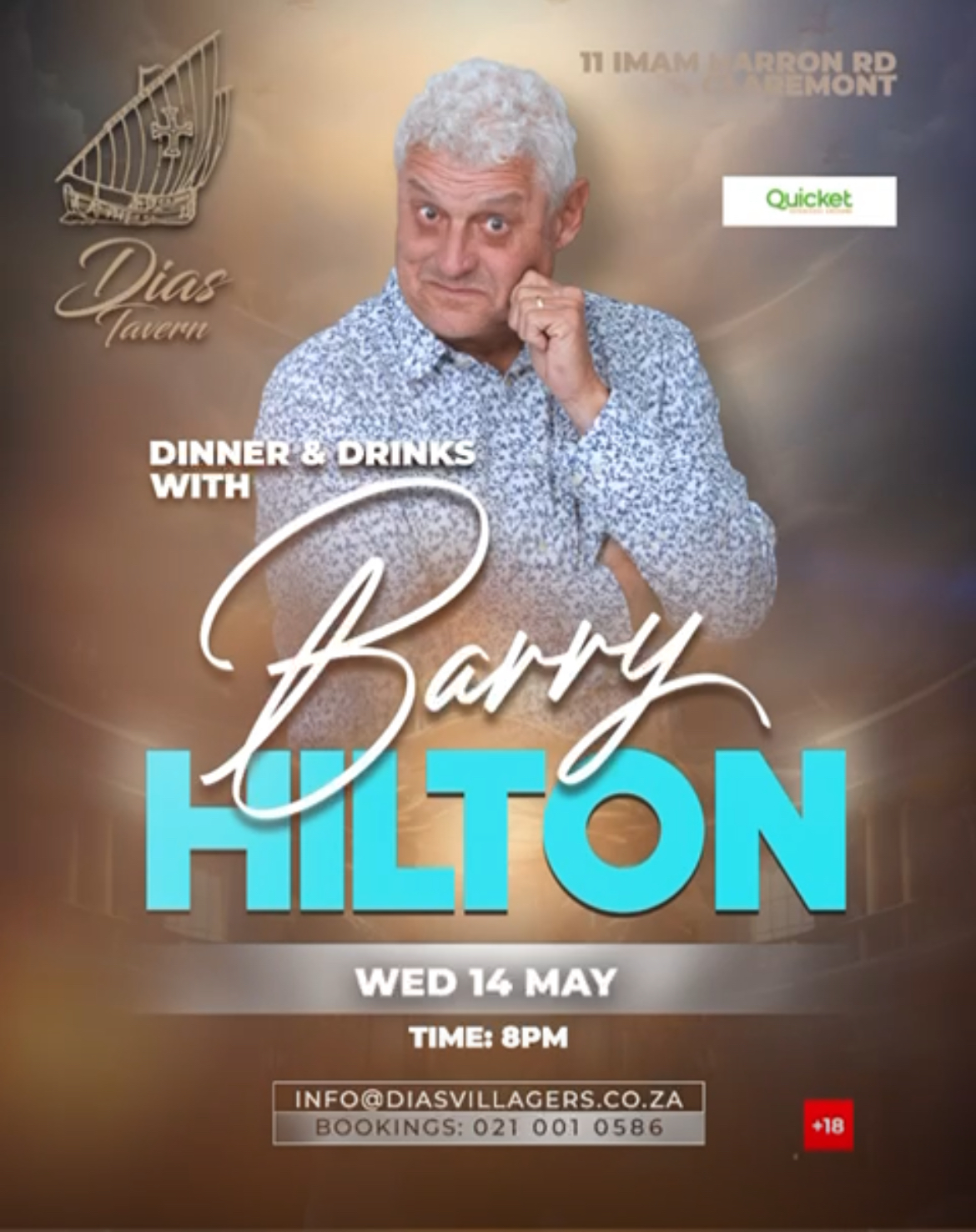 Dinner & Drinks with Barry Hilton