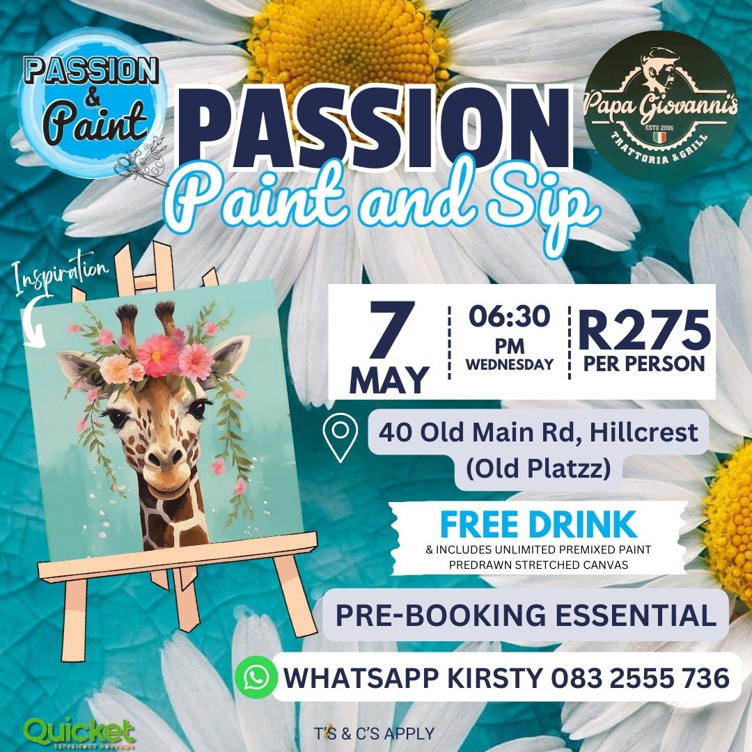 Passion Paint and Sip - Flower Crown Giraffe