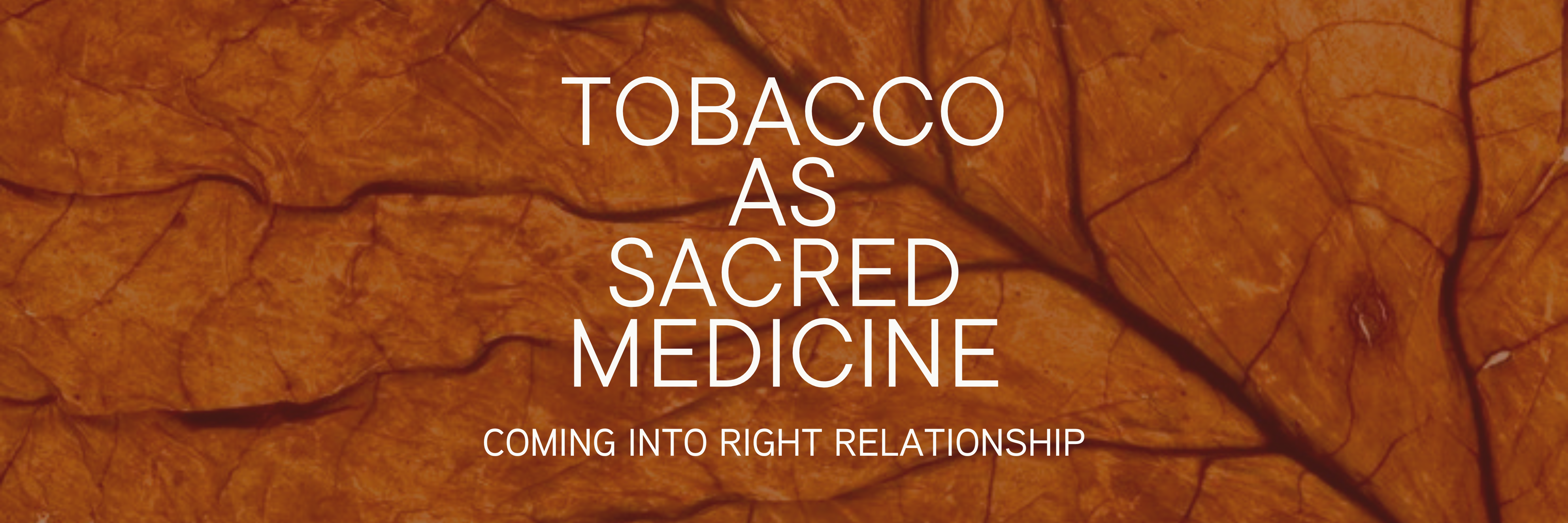 Tobacco as Sacred Medicine ~ coming into right relationship
