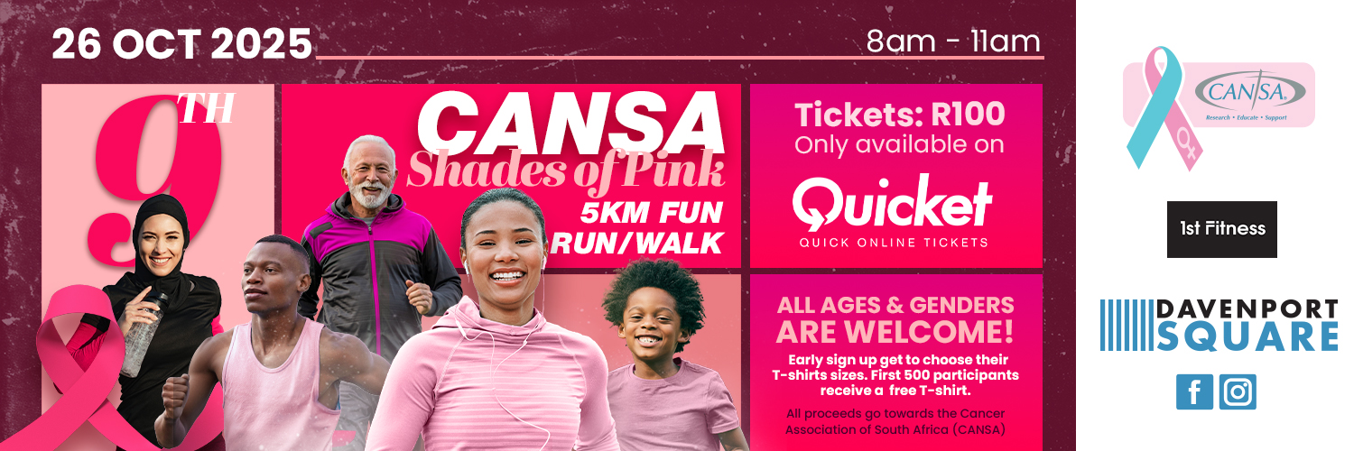 9th Annual CANSA Shades of Pink Davenport Square 5km Fun Run/Walk 2025