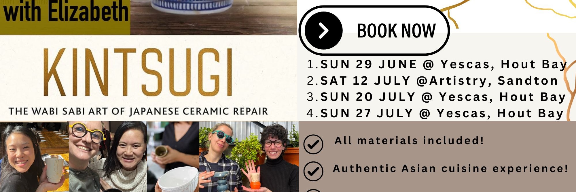 Kintsugi with Liz - Repair broken ceramics with gold Sun 29 June in Hout Bay, CT