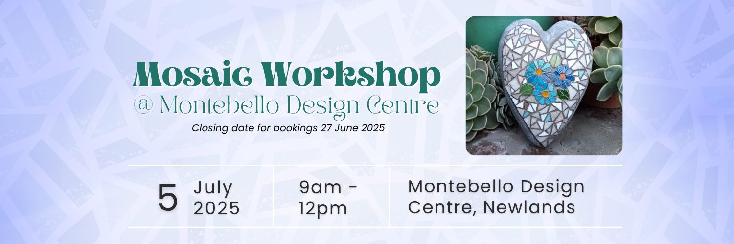 Workshops at Montebello, Mosaic a Garden Cushion 5 July 2025