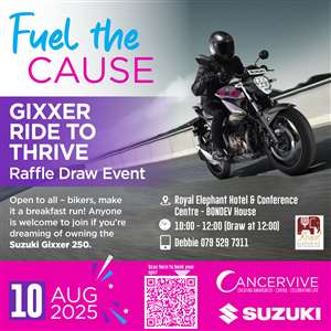 Fuel the Cause Gixxer Ride to Thrive Raffle Draw