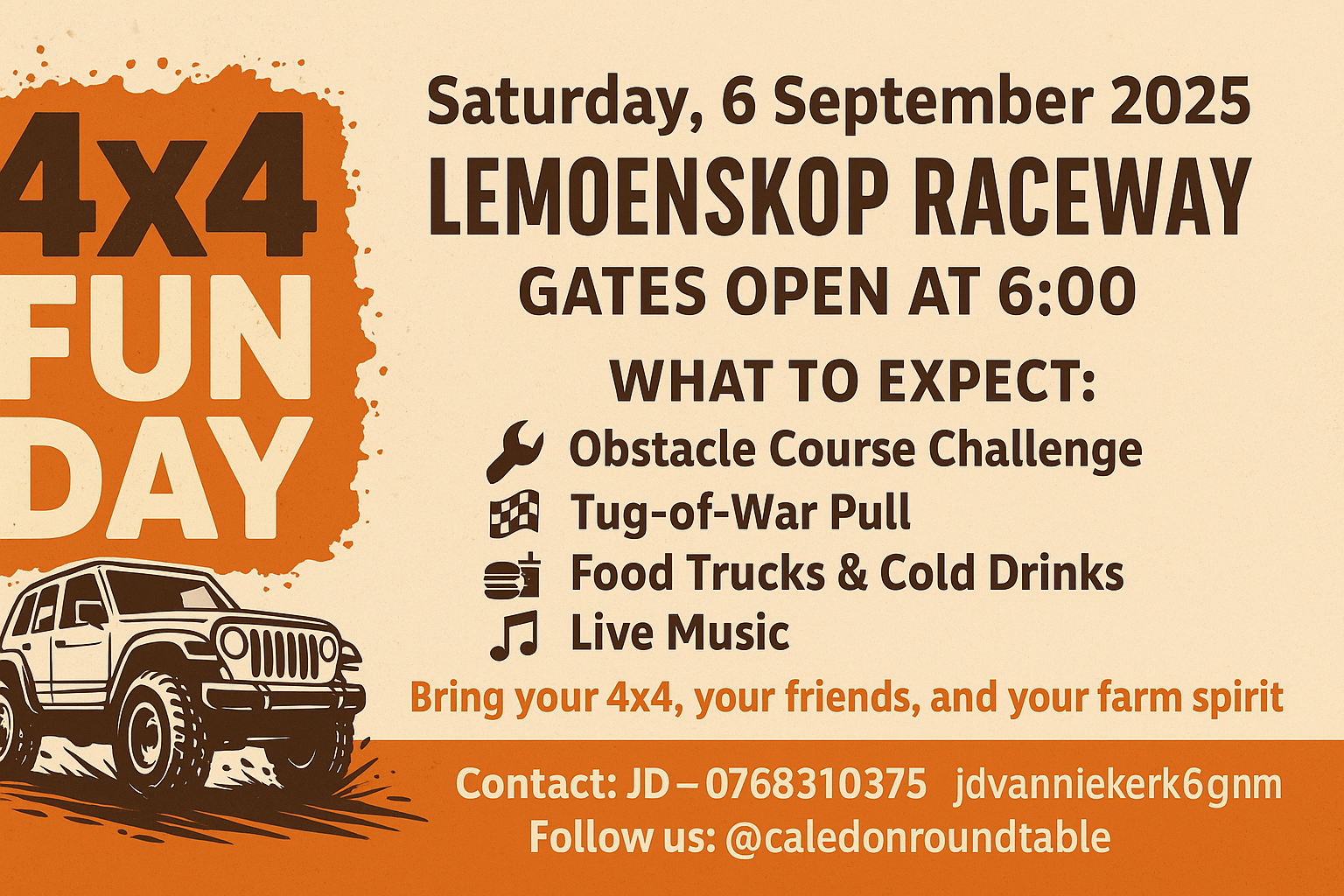 Caledon Roundtable bied aan: 4x4 dag