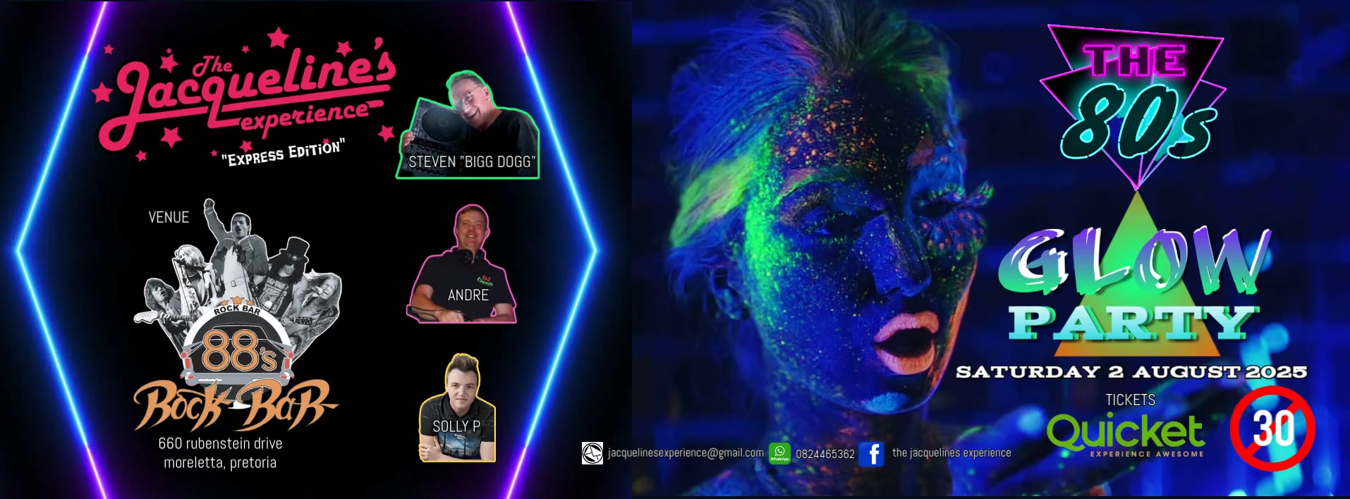 The Jacquelines Exp 80's Glow Party