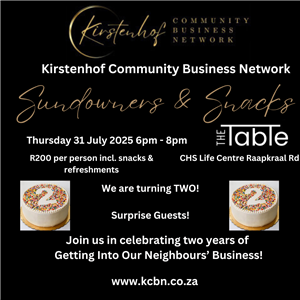 Kirstenhof Community Business Network Sundowners & Snacks - 31 July 2025