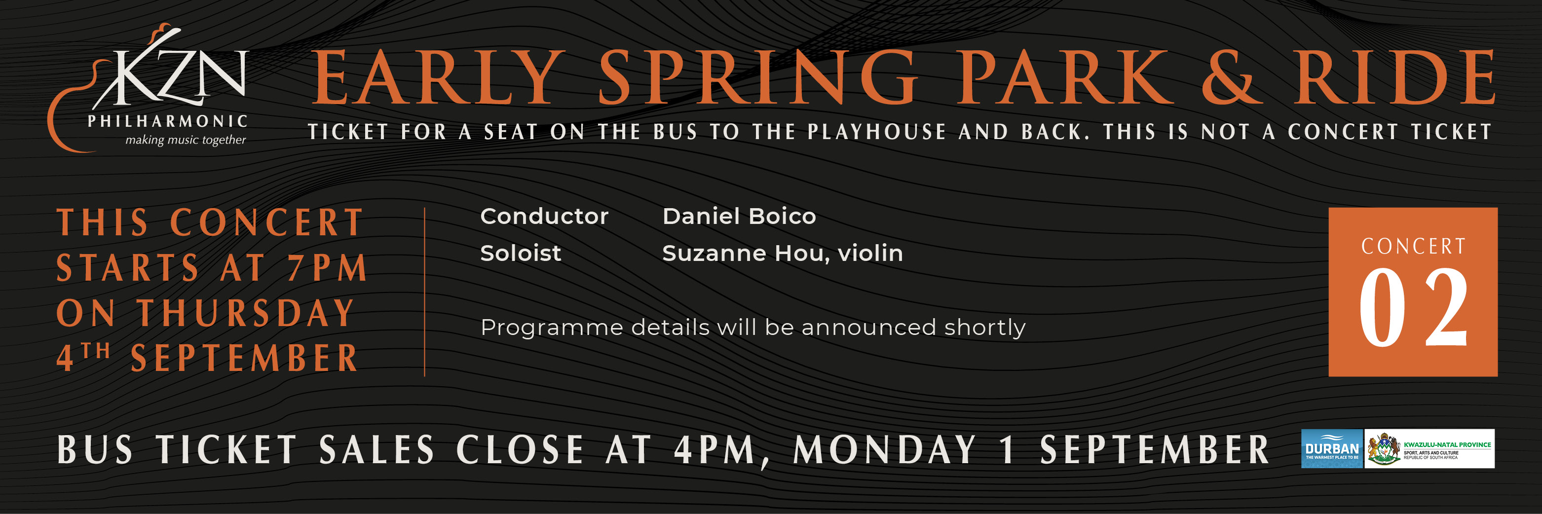 KZN Philharmonic Orchestra 2025 EARLY SPRING Park & Ride Concert 2