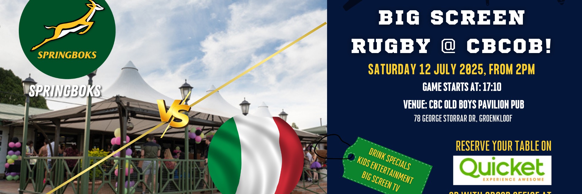 Big Screen Rugby @ CBCOB!