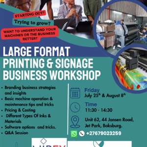 LARGE FORMAT PRINTING AND SIGNAGE BUSINESS WORKSHOP