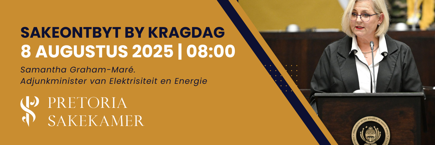 SAKEONTBYT / BUSINESS BREAKFAST | KRAGDAG | Samantha Graham-Maré. Adjunkminister van Elektrisiteit en Energie