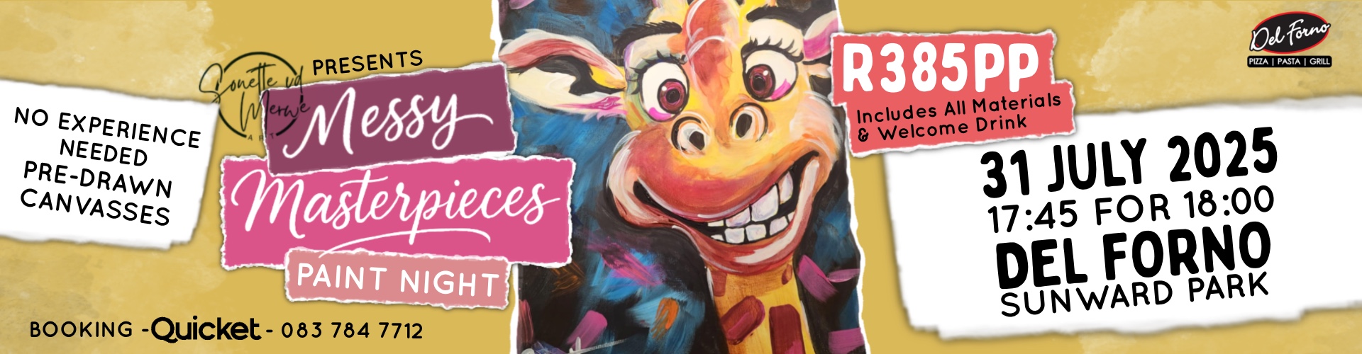 Messy Masterpieces Paint Night @ Del Forno Sunward Park