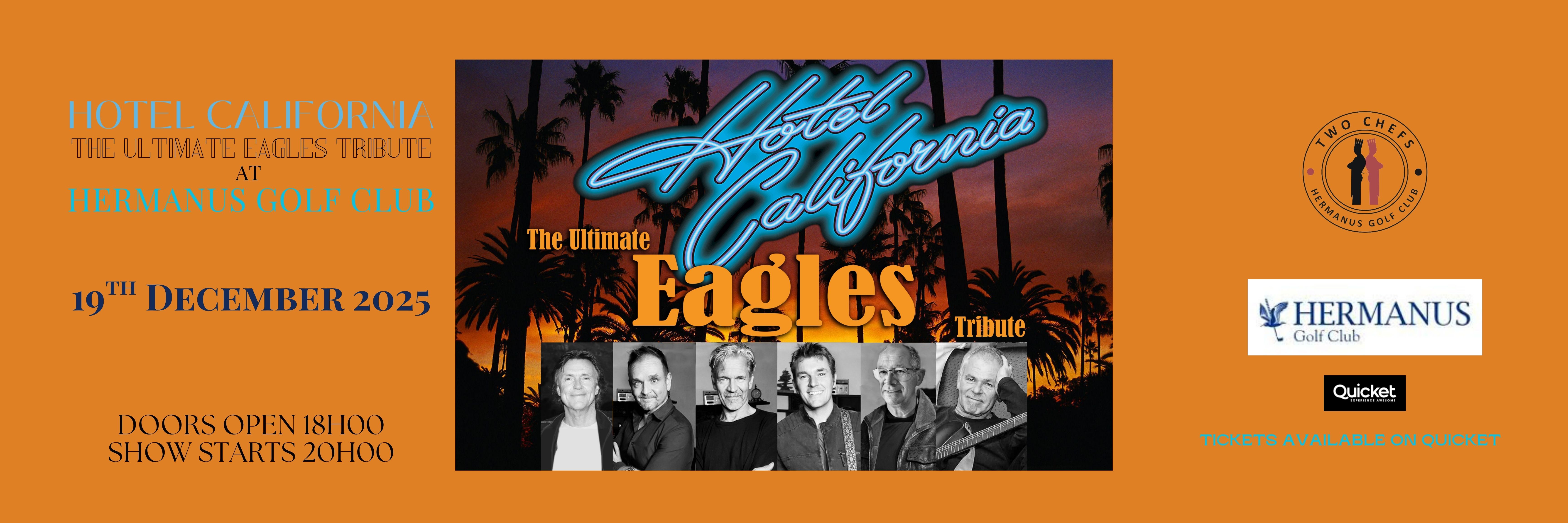 HOTEL CALIFORNIA: THE ULIMATE EAGLES TRIBUTE AT HERMANUS GOLF CLUB