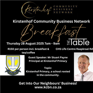 Kirstenhof Community Business Network Breakfast - 28 August 2025