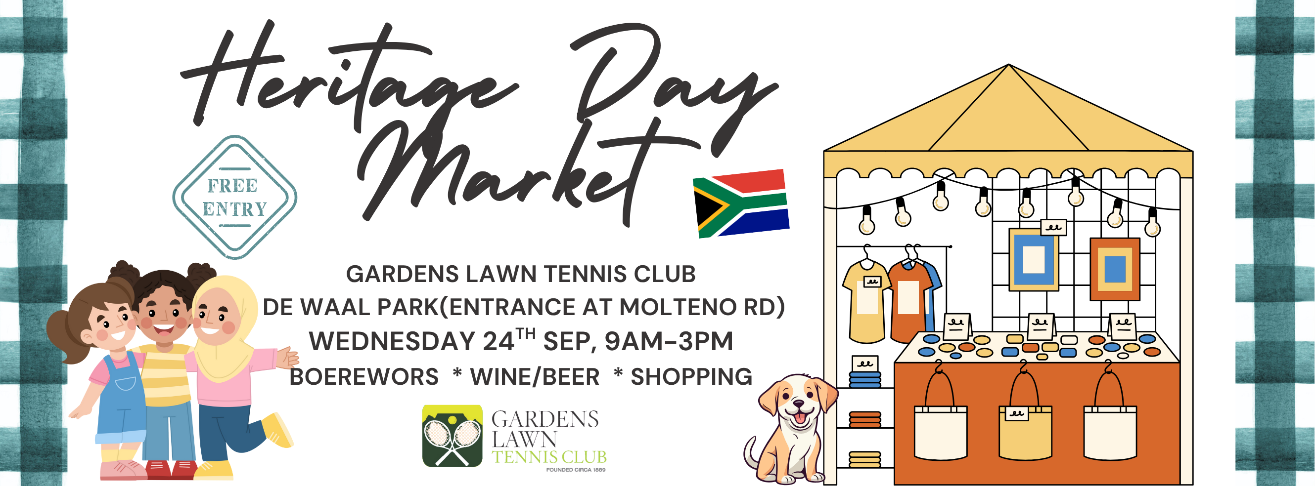 Heritage Day Market 24 Sep @ Gardens Lawn Tennis Club, De Waal Park