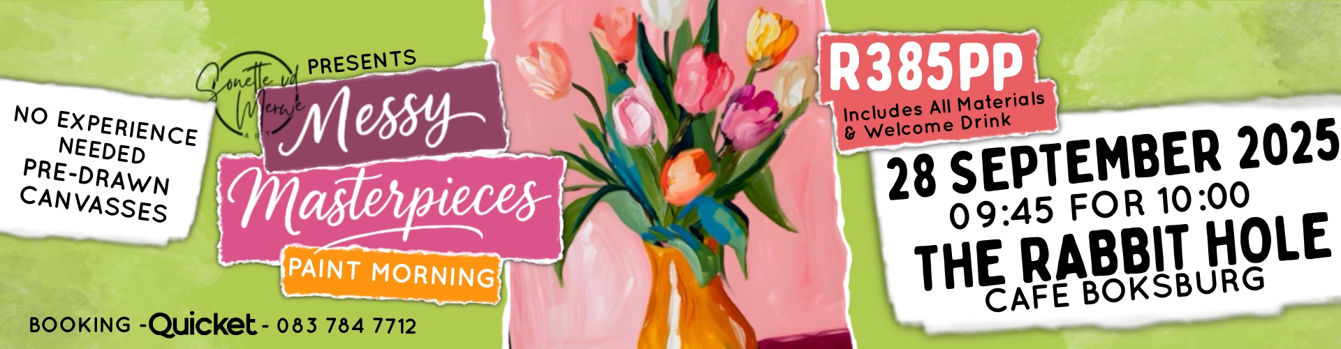 Messy Masterpieces Paint Morning @ The Rabbit hole coffee cafe