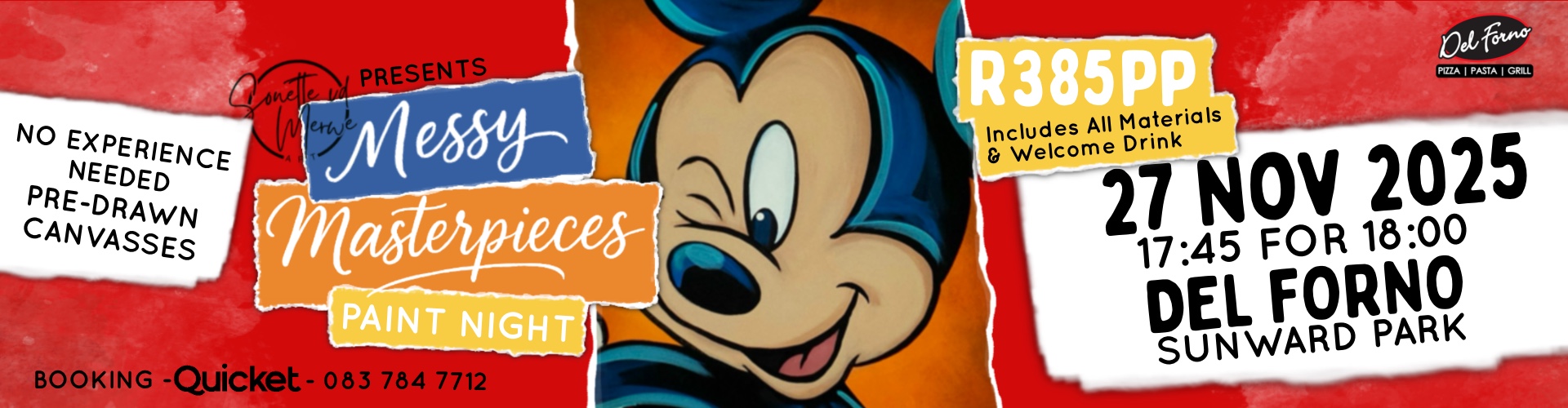 Messy Masterpieces Paint Night @ Del Forno Sunward Park