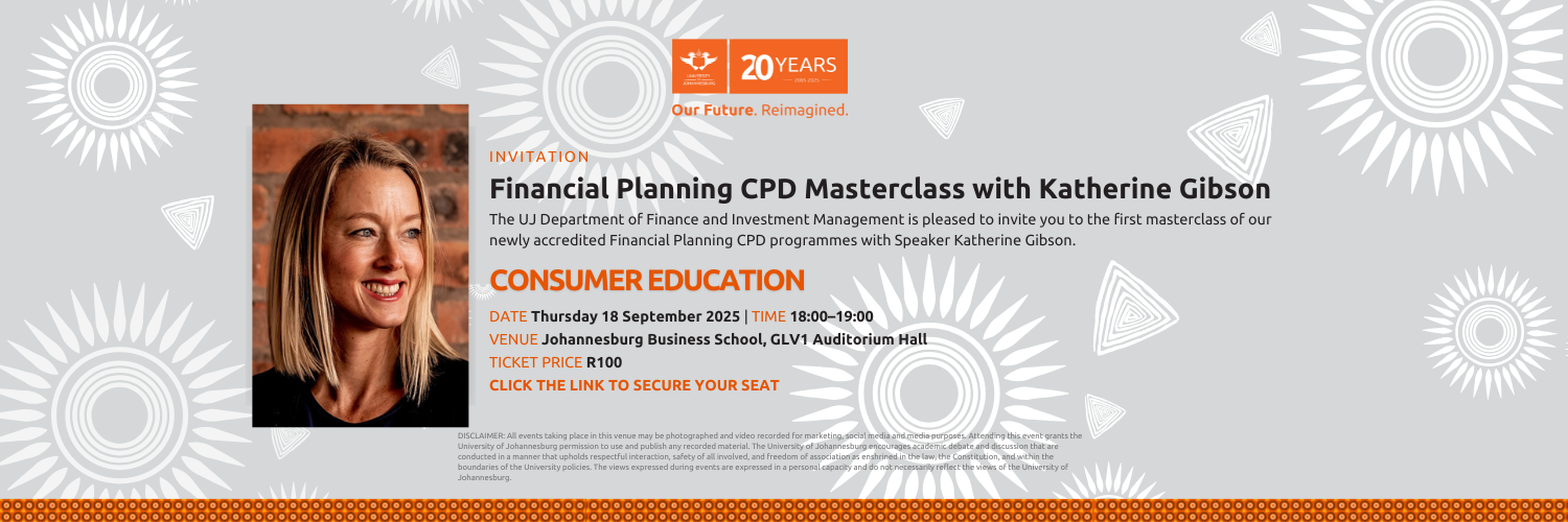 UJ Financial Planning CPD Masterclass with Katherine Gibson