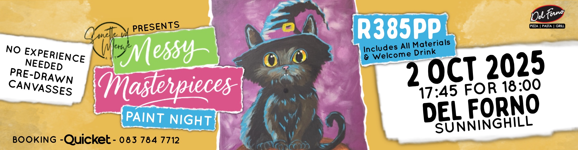 Messy Masterpieces Paint Night @ Del Forno SUNNINGHILL