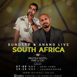 Sundeep & Anand LIVE in Cape Town at The Protea Hotel Fire & Ice! 07-08 November 2025