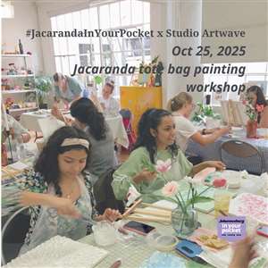 #JacarandaInYourPocket x Studio Artwave tote bag painting workshop