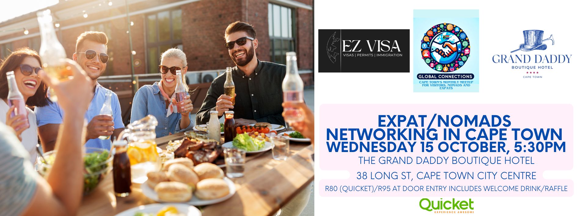 Expats/Nomads Networking in Cape Town - Wednesday 15 October @ Rooftop Grand Daddy Boutique Hotel