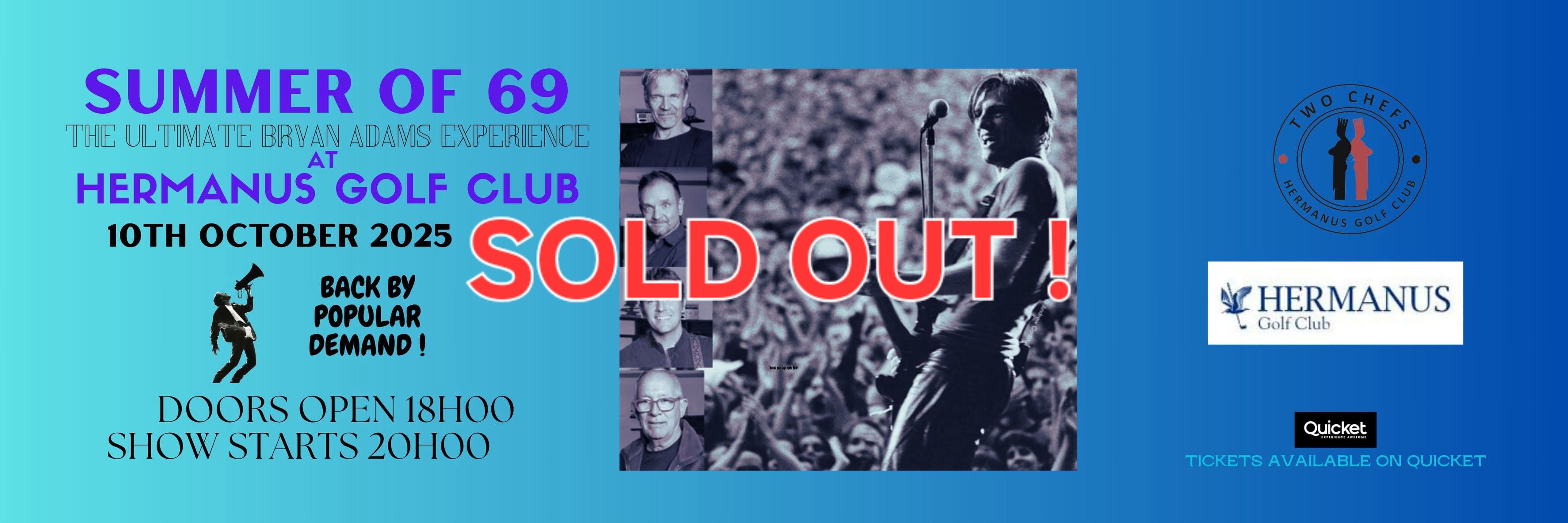 Summer of 69 - The Ultimate Bryan Adams Show at Hermanus Golf Club