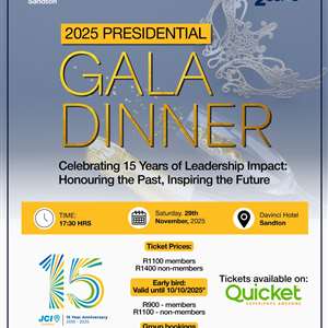 JCI Sandton Presidential Gala Dinner & 15 Year Anniversary Celebration
