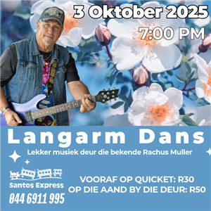 Langarm Dans saam met Rachus Muller by Santos Express Oktober