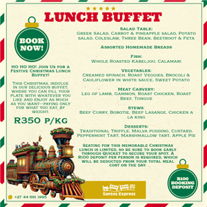 Festive Christmas Lunch Buffet 3 PM Seating 2025