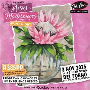 Messy Masterpieces Paint Night @ Del Forno Lemon Tree Alberton