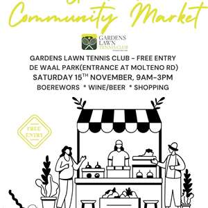 Community Market 15 Nov' @ Gardens Lawn Tennis Club, De Waal Park