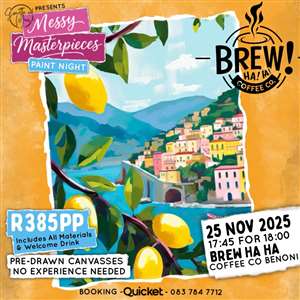 Messy Masterpieces Paint Night @ Brew Ha Ha Coffee Co Benoni