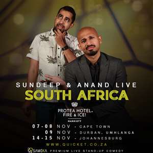 Sundeep & Anand LIVE in Cape Town at The Protea Hotel Fire & Ice! 07-08 November 2025