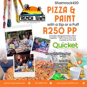Paint & Pizza with a Puff or a Sip at Trenchtown hosted by Shamrock420