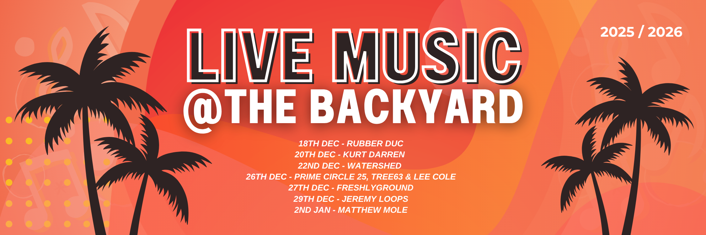 RUBBER DUC 18 DEC 2025 - SUNSET SESSIONS @THE BACKYARD KENTON