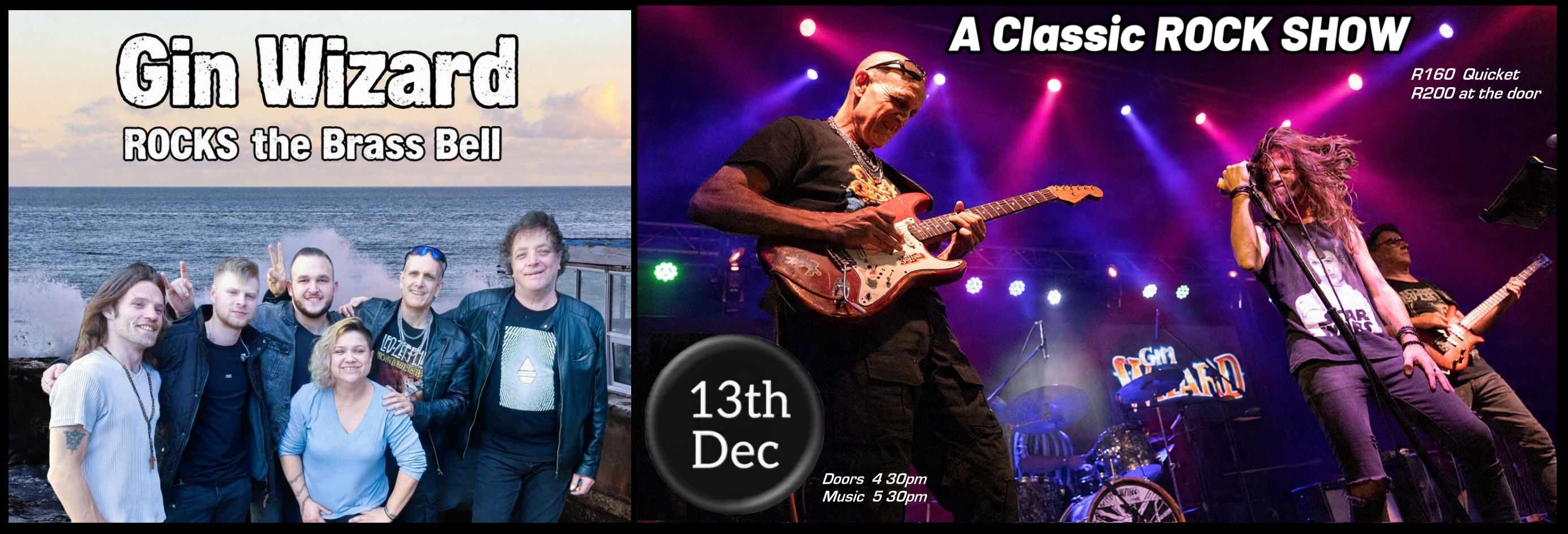 Gin Wizard's Classic ROCK SHOW - Brass Bell 13th Dec