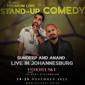 Sundeep & Anand LIVE in Johannesburg at HOTEL SKY, Sandton 14-15 November 2025