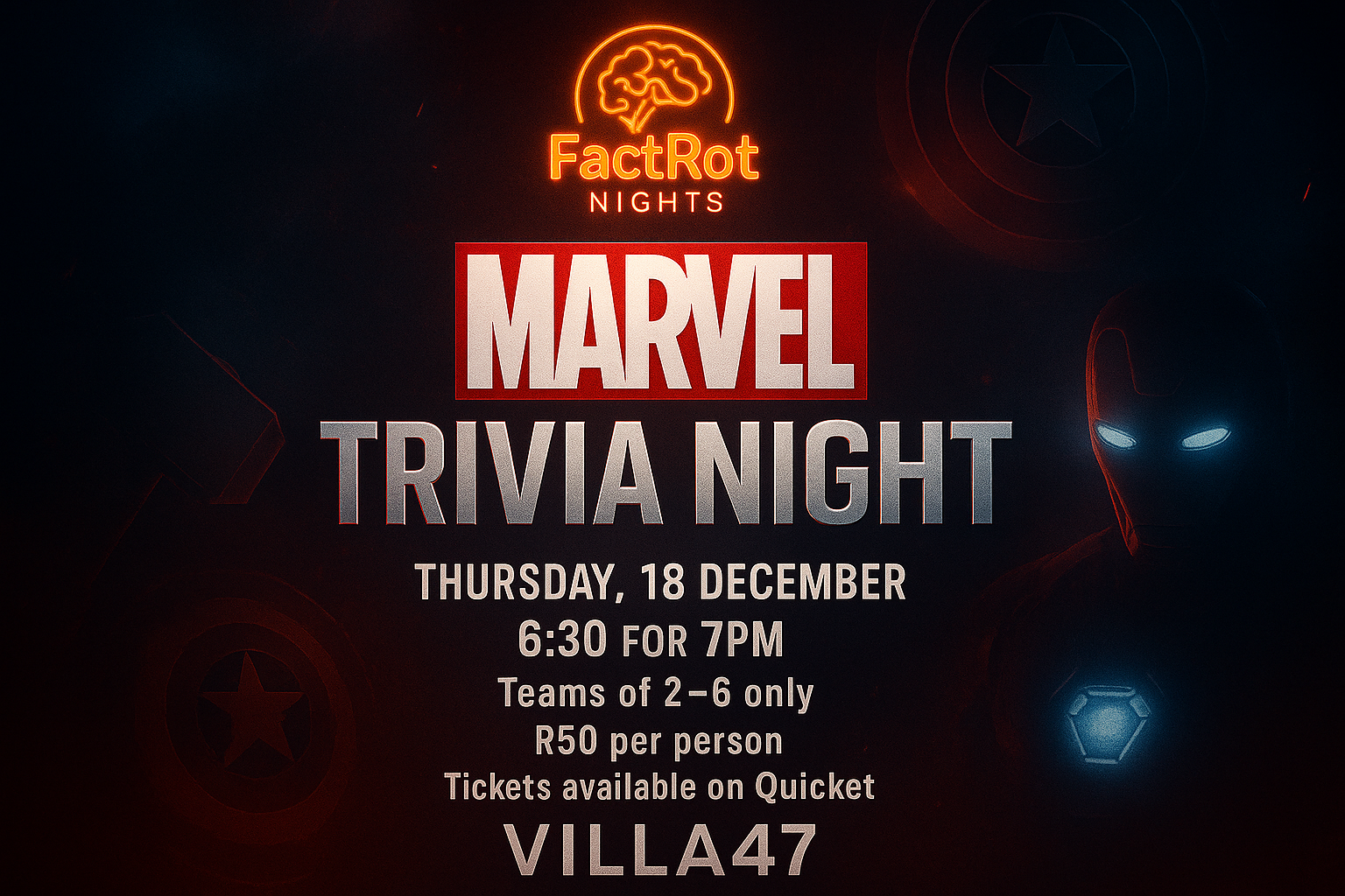FactRot Nights presents Marvel Trivia Night in Cape Town