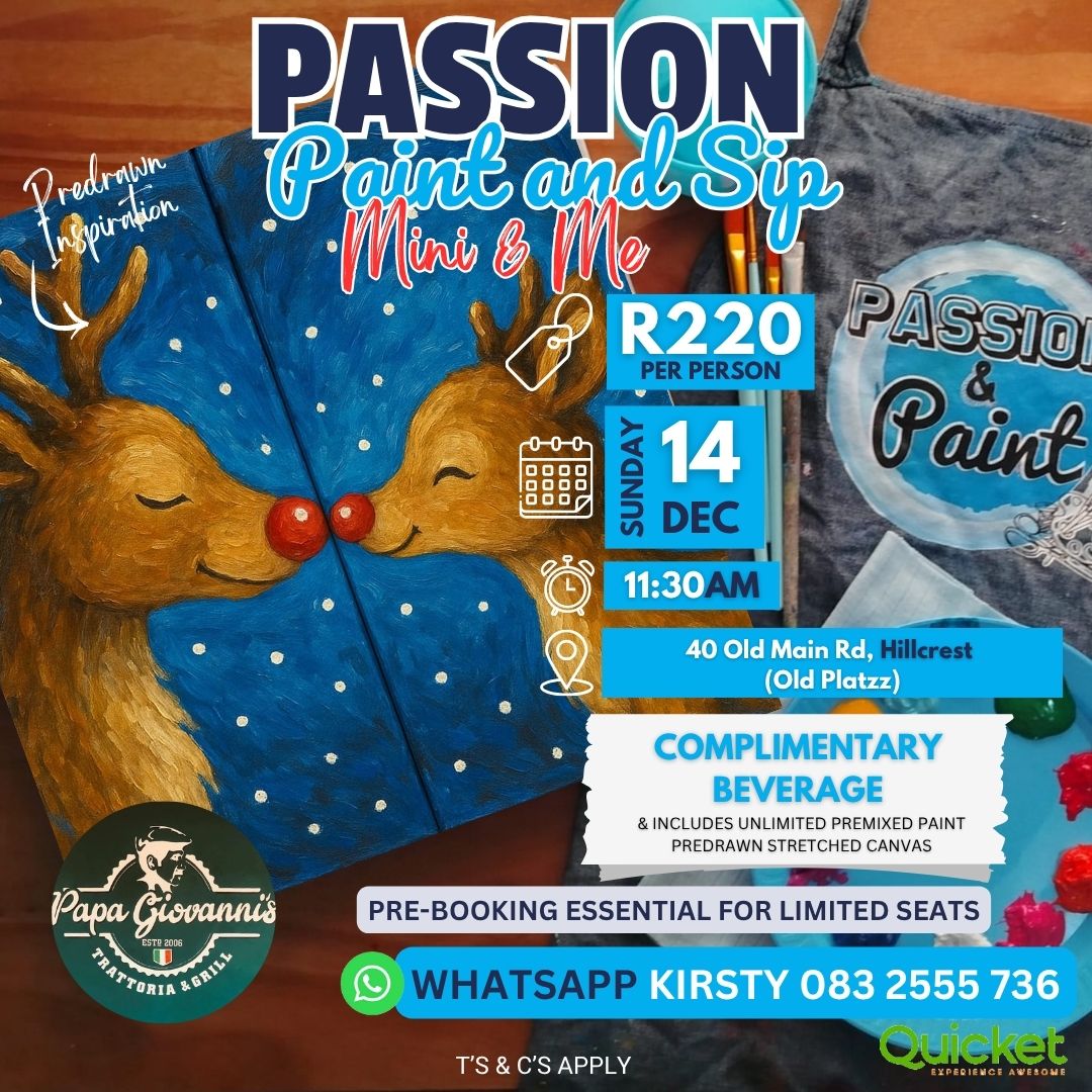 Passion Paint and Sip - Mini and Me - Reindeer