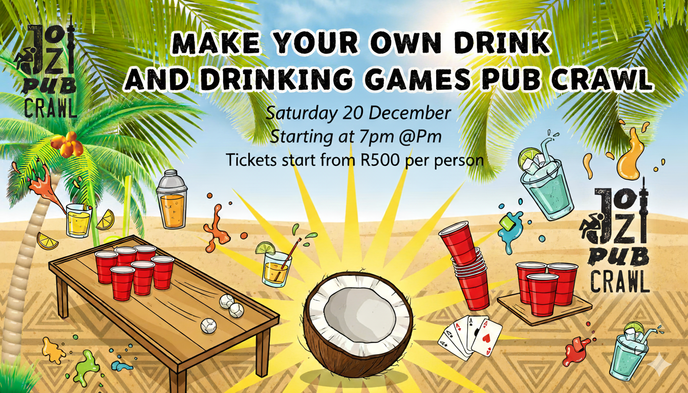 Make your own drink and drinking games pub crawl
